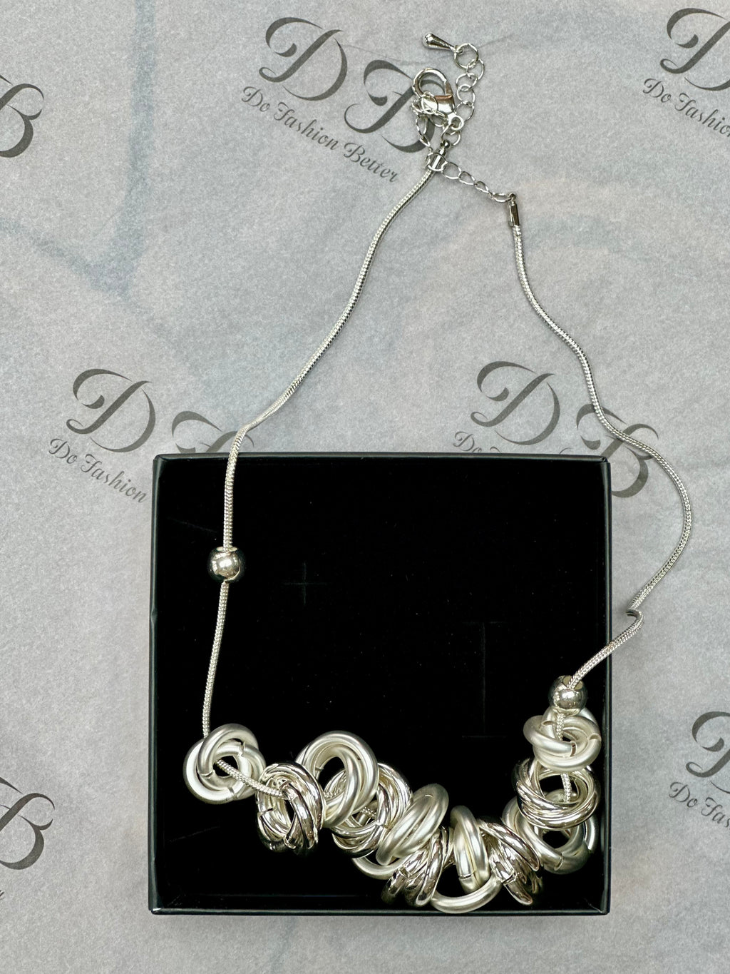 Sculptural Silver Circle Necklace, Modern Statement Jewellery, Contemporary Design