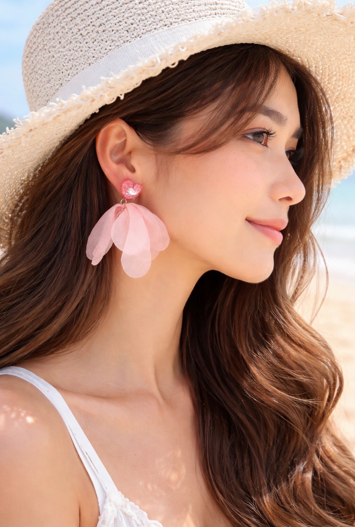 Blush Petal Statement Earrings