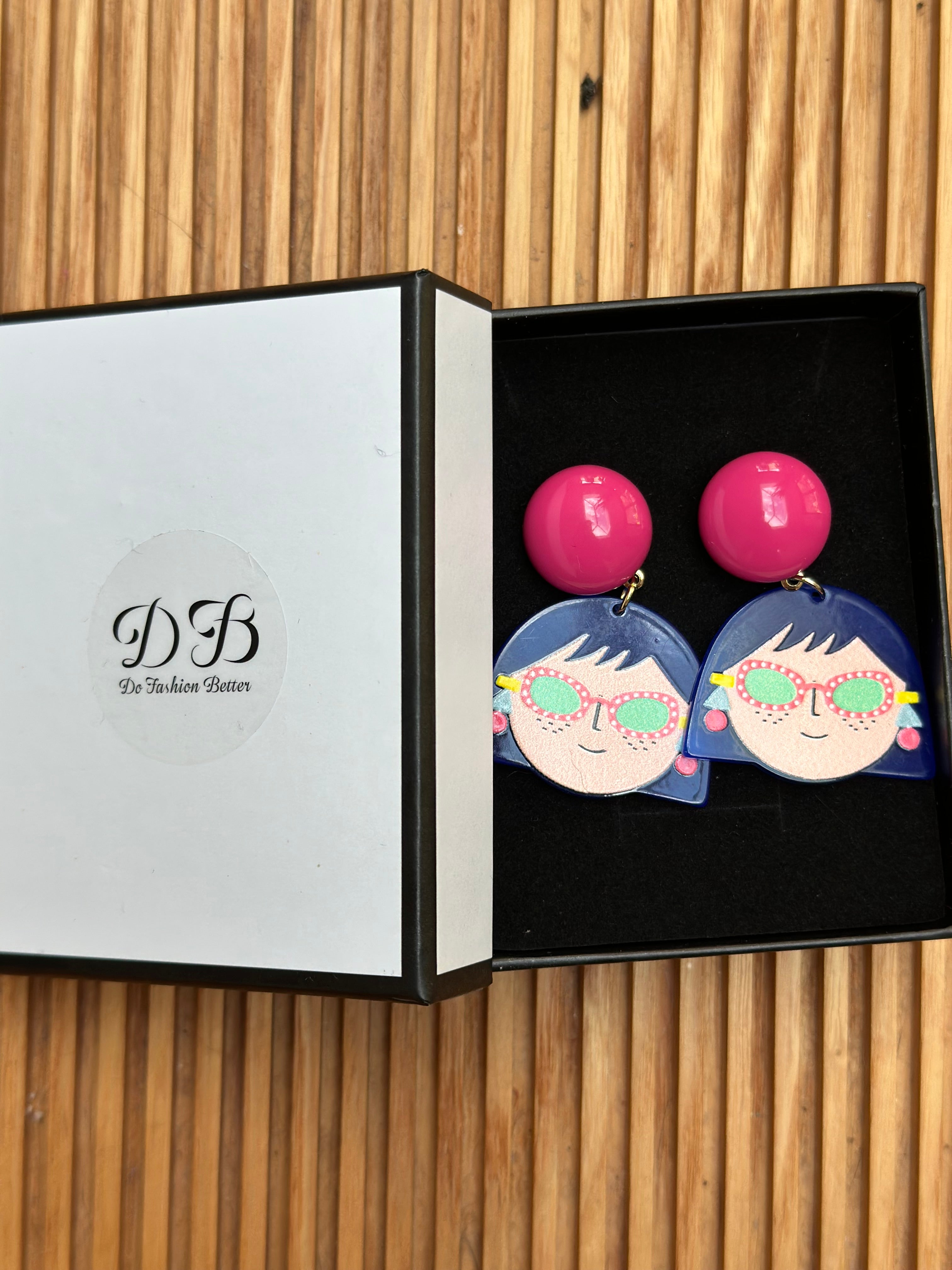 Fun Cartoon Face Earrings | Funky Colorful Statement Earrings | Cute Acrylic Dangle | Quirky Fashion Jewelry