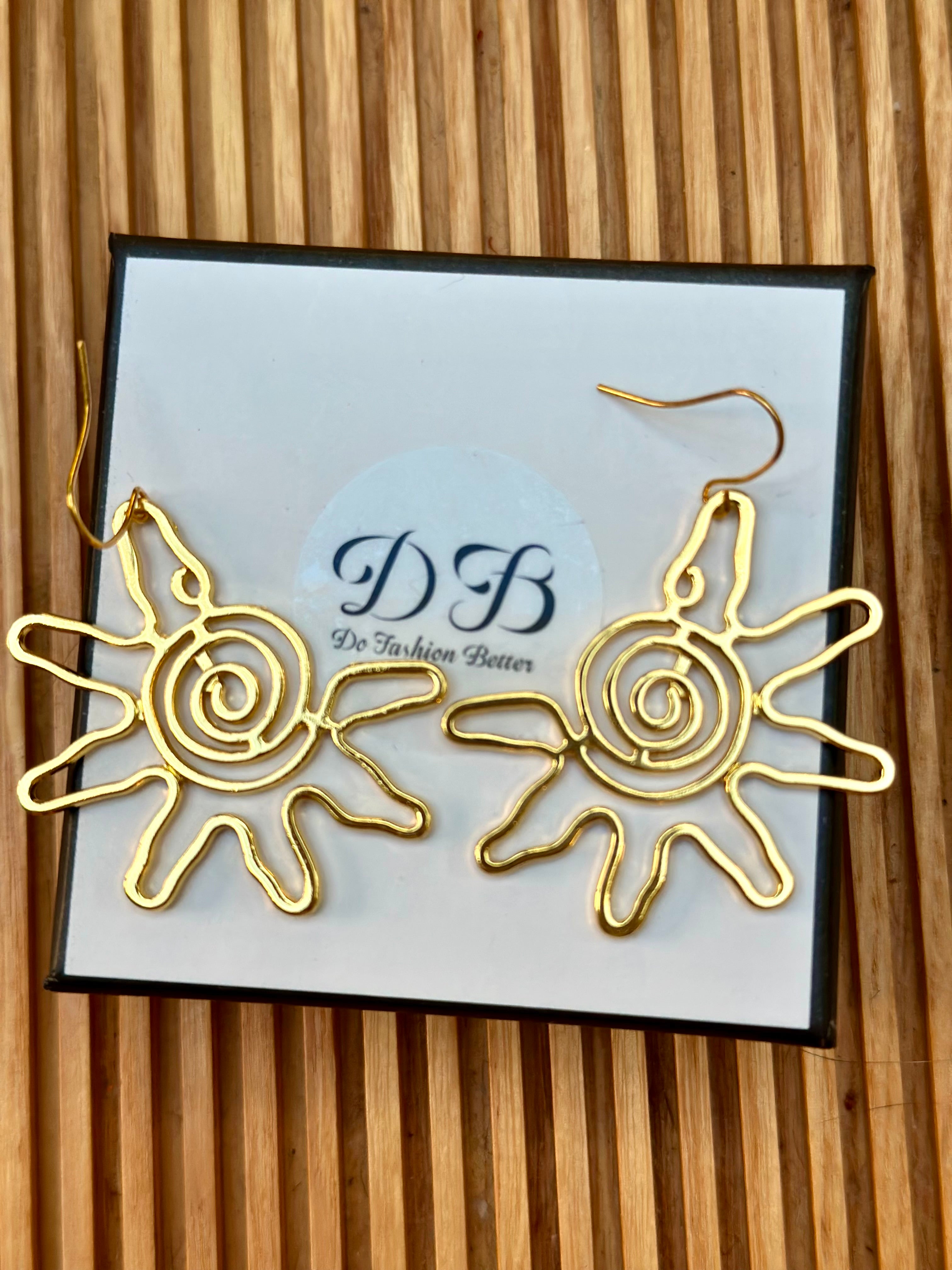Golden Sun Statement Earrings