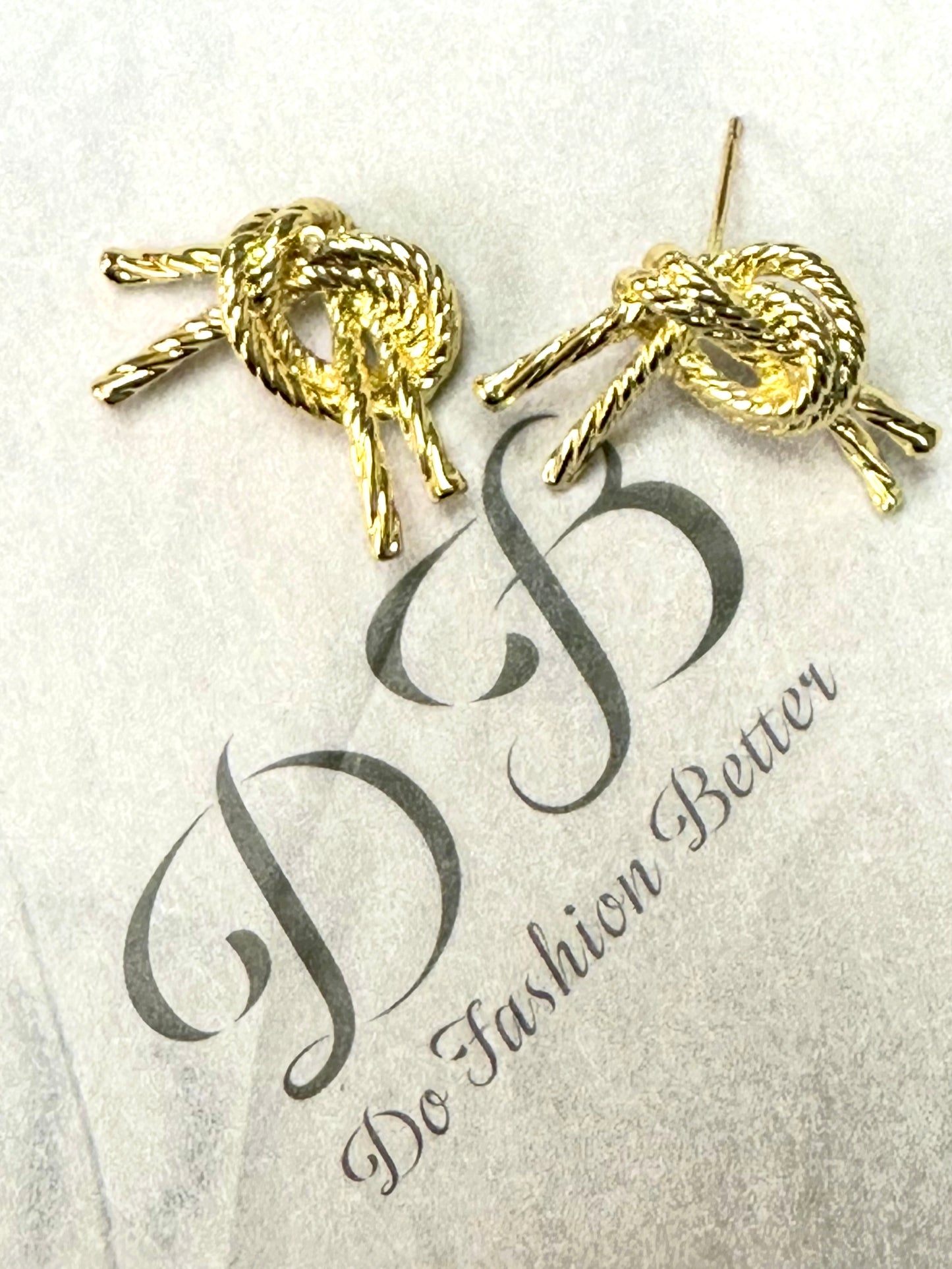 Gold Knot Stud Earrings