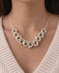 Sculptural Silver Circle Necklace, Modern Statement Jewellery, Contemporary Design