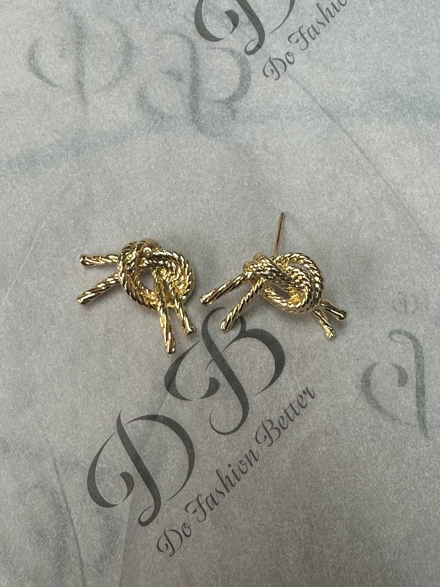 Gold Knot Stud Earrings