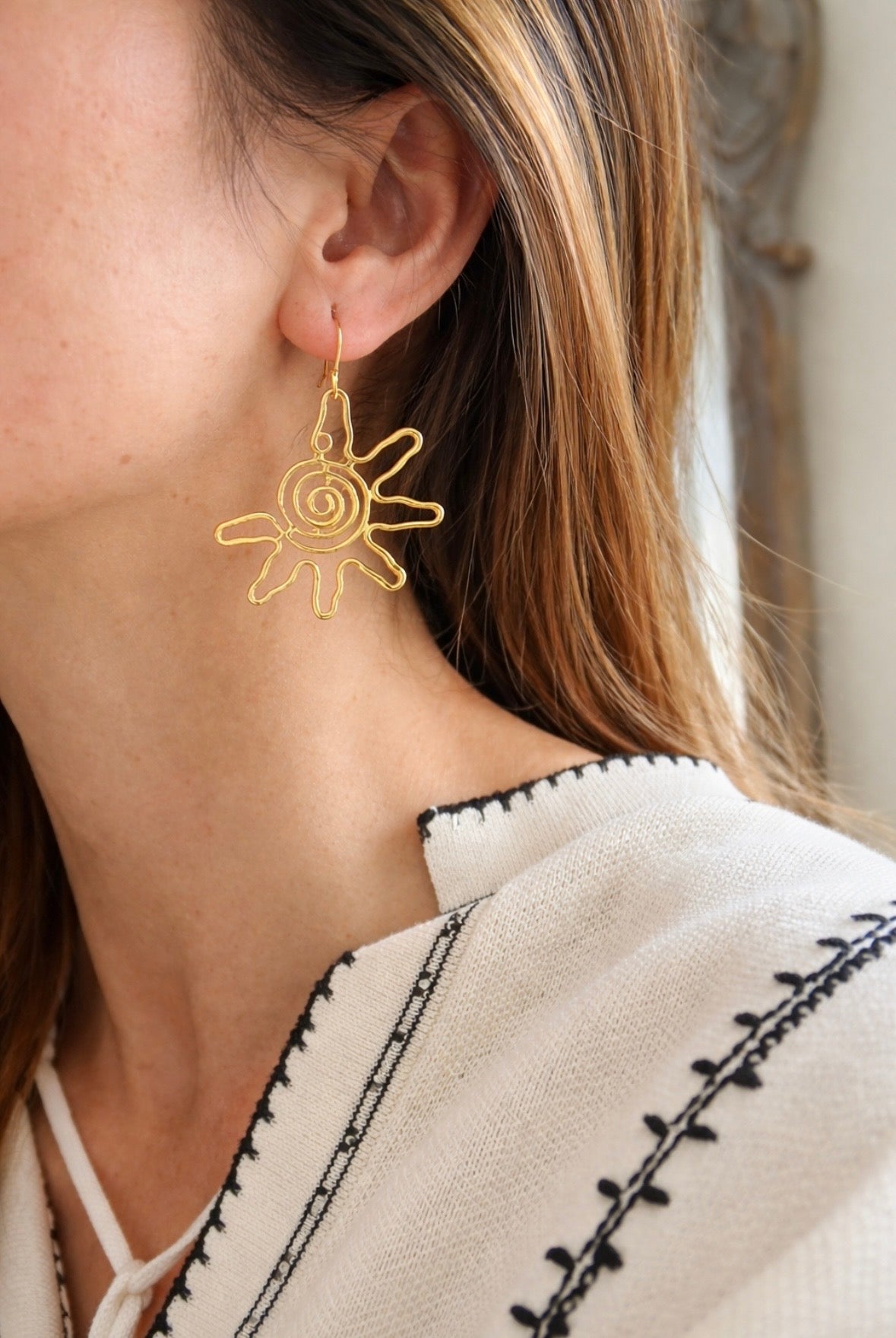 Golden Sun Statement Earrings