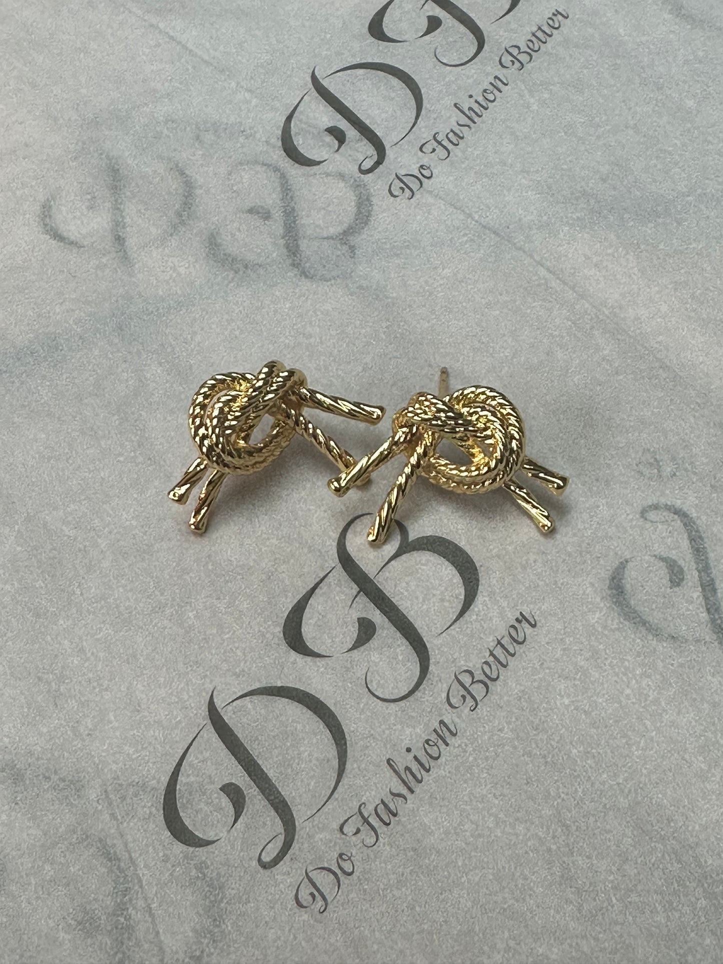 Gold Knot Stud Earrings