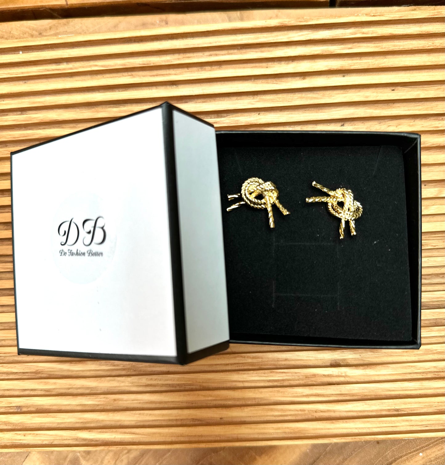 Gold Knot Stud Earrings
