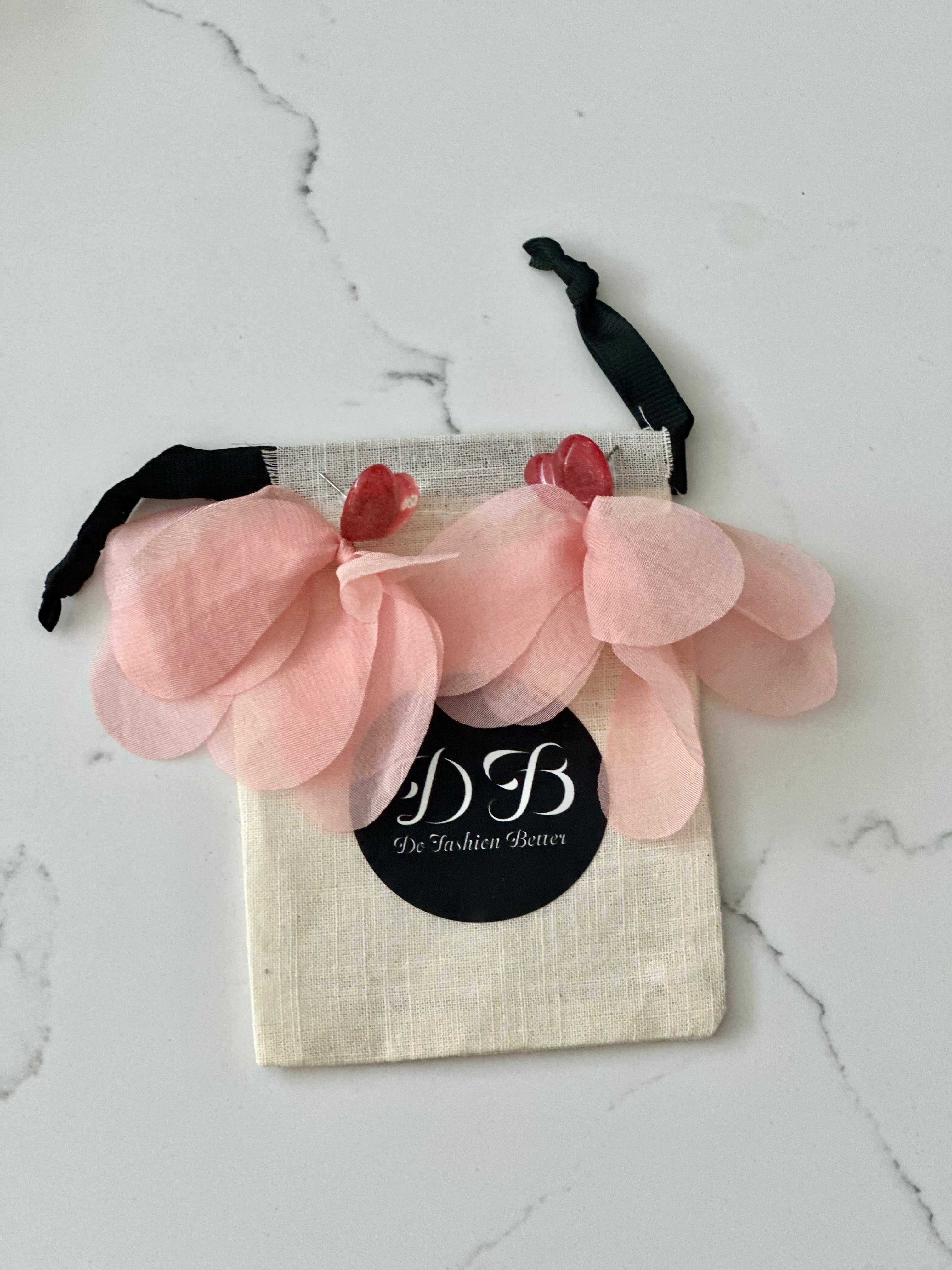 Blush Petal Statement Earrings